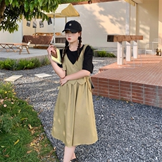 新品现货2025春装女装拼接连衣裙假两件8828-p105-k158，女装连衣裙，2C266