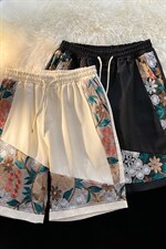 1港风大码M-5XL日系刺绣民族风潮五分裤短裤男DK7791P45控59，男装牛仔裤，星座226-2