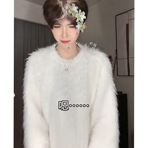 大货 何秋亊同款水貂绒毛衣男秋冬高级感软糯针织衫LM8815-p55图片