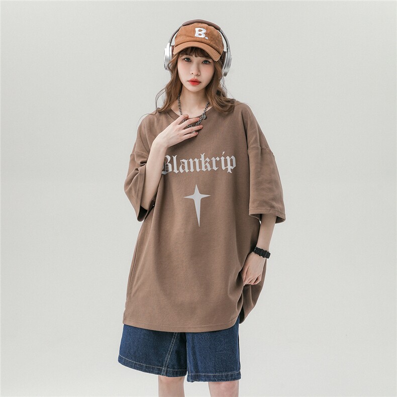 中性风23新款夏季纯棉圆领时尚字母印花短袖T恤T1135P25控38,男装T恤,A247A