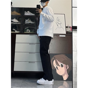 美式hiphop高街直筒重工艺水洗修身vibe牛仔裤货号K700P65图片