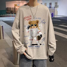 CX18-P25大码长袖t恤男春季新款打底衫男港风圆领卫衣男,男装T恤,电商B367