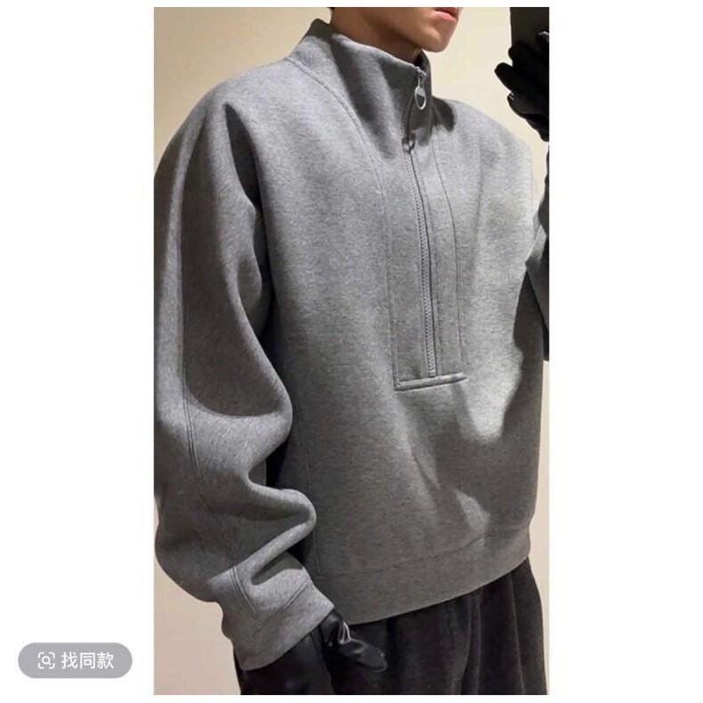 W9256-P73网图现货春季新款美式复古高街半拉链设计卫衣外套,男装卫衣,星座1608-2