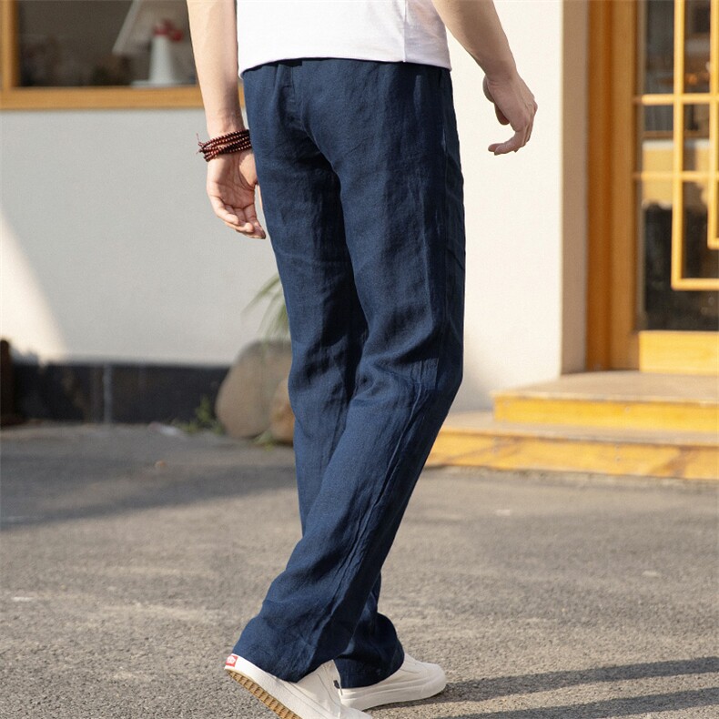 BB3853夏季男装宽松薄款亚麻休闲裤直筒运动修身长裤P115,男装休闲裤,电商B360