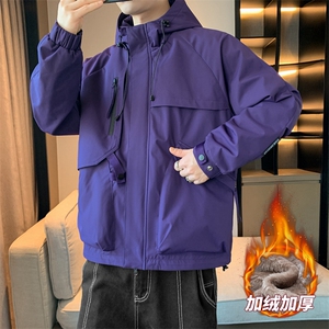加绒加厚夹克外套男冲锋衣男士休闲工装轻户外JK136-P88 加绒P98图片