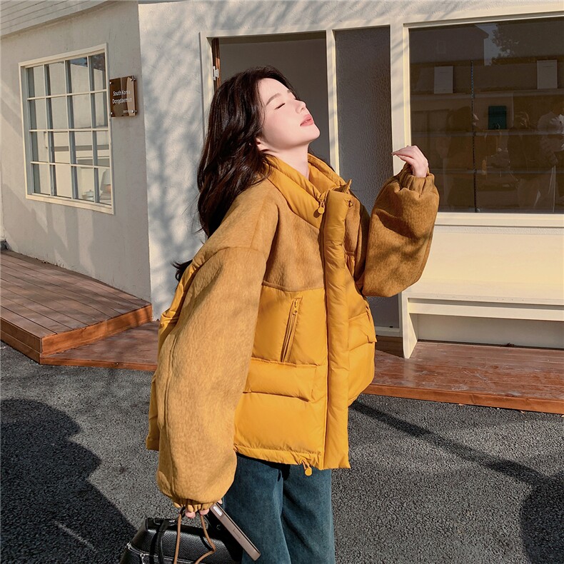 现货2D078-8141-P275K399拼色羽绒服90绒2色图片