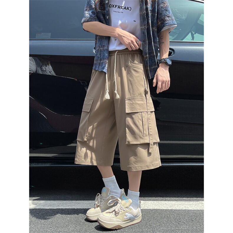夏季新款潮牌立体剪裁大码宽松闲工装裤七分裤男2550特批36控68,男装休闲裤,电商C305A