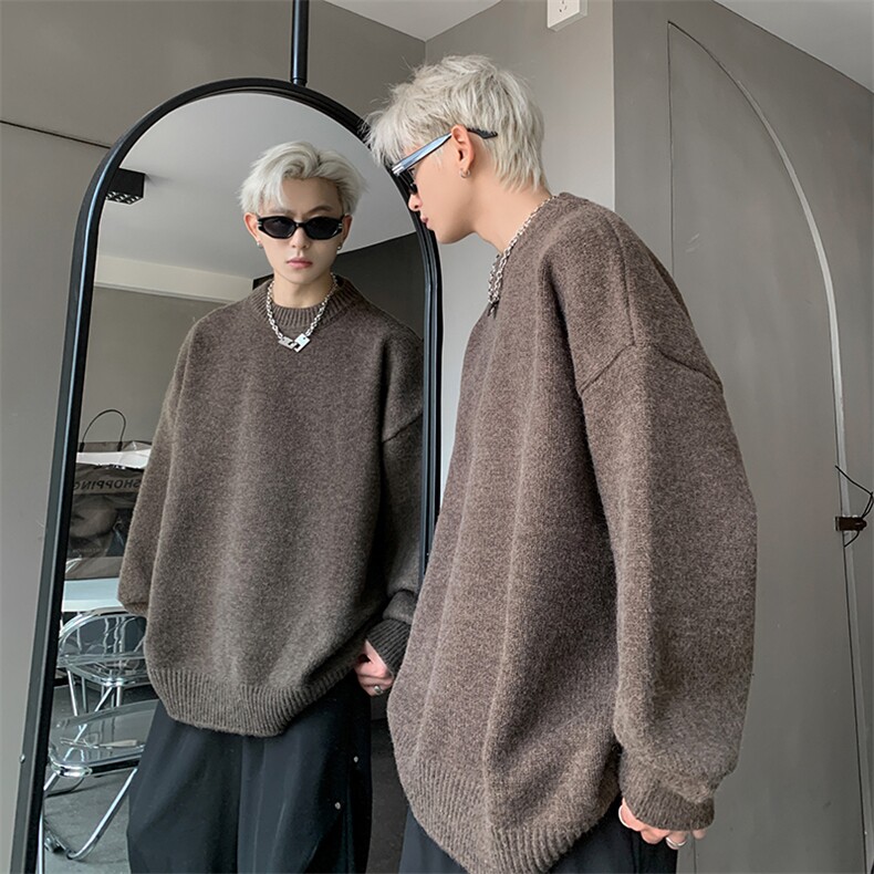 抖音品质针织圆领纯色毛衣男A367M2405P55控78,男装针织衫/毛衣,电商A367