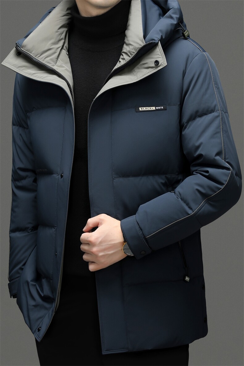 男士御寒连帽羽绒服冬季新款保暖加厚上衣中年男装商务休闲外套,男装羽绒服,电商B212（原钱塘6029）