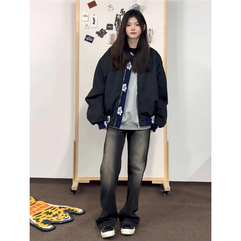 美式高街提花飞行员夹克外套男款春秋季潮牌高级感棒球服JKP20,男装夹克,星座516A