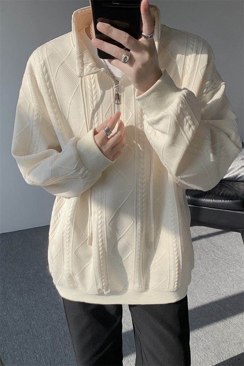 卫衣男春季新款港风宽松提花大码长袖T套头上衣WY9975-特P42,男装T恤,星座214-3