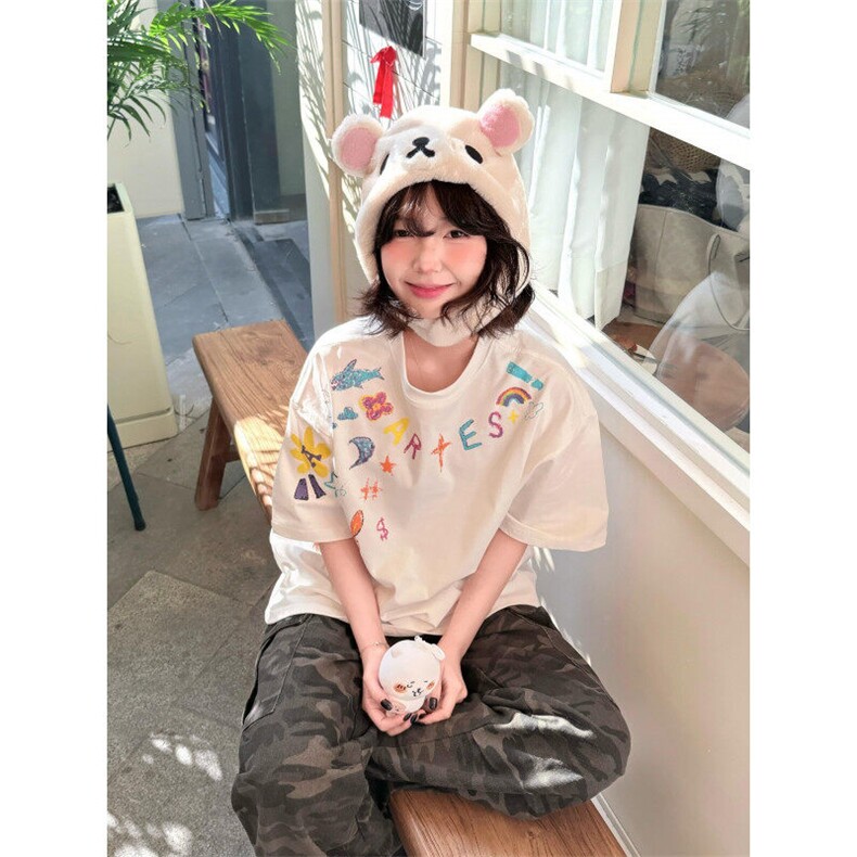 【有货】BK898CC-特P27 创意卡通涂鸦印花短袖T恤男女图片
