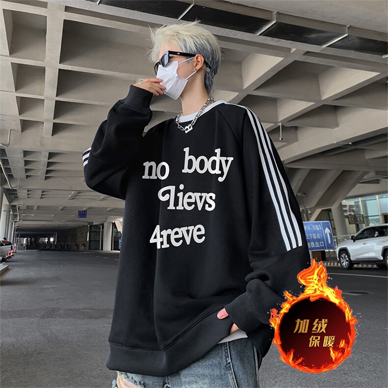 抖音得物供货提供视频秋冬重磅美式宽松织带圆领卫衣0315,男装卫衣,电商A486