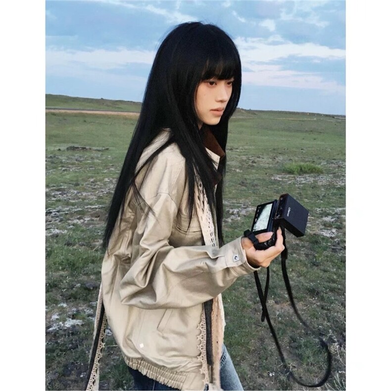 牛仔外套男女春秋款美式复古设计感宽松高级感休闲工装飞行员夹克,男装工装外套,星座506A