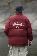 山系港风创意字母印花时尚立领休闲棉服A247-MY2099特批60控99，男装棉衣，电商A247