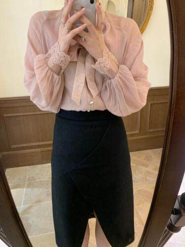 独屿2021春蕾丝上衣，女装，独屿