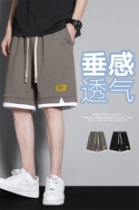 织唛标短裤宽松潮YOA景男休闲百搭五分裤运动短裤CK2410RK01-P30，男装休闲裤，星座717