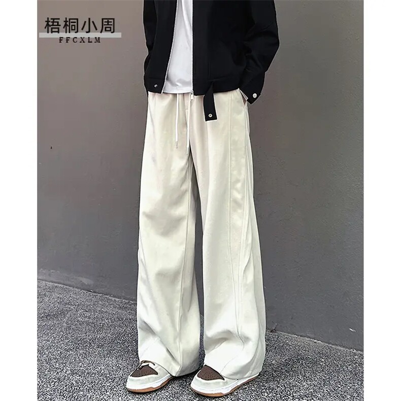 裤子男春夏工装裤男宽松直筒潮牌美式高街抽绳复古阔腿休闲长裤,男装工装外套,星座715-4