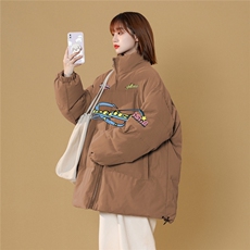 中性风22冬季设计感时尚潮流印花保暖厚款立领棉衣MY7024P85控118，男装棉衣，A247A