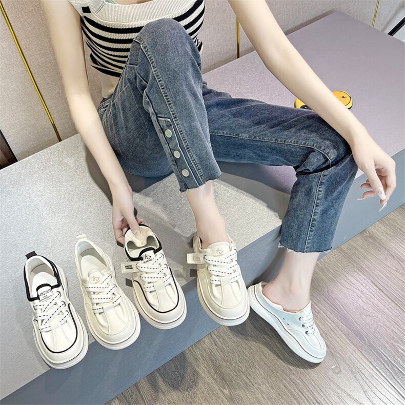 真皮小白鞋女2023新款低帮轻便舒适休闲时尚潮鞋小众跑步鞋子,女鞋休闲鞋,电商A223