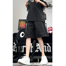 现货~夏季宽松运动短裤潮流排扣设计S025-P30限55，男装牛仔裤，电商A337