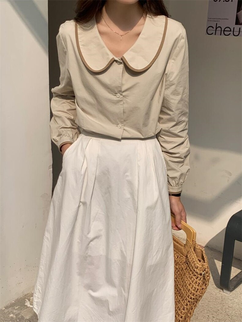 现货娃娃领韩系布小衫，其它，汐美