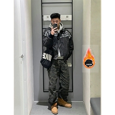 美式高街立领加棉夹克外套男女潮牌字母印花拉链上JK560-P73，男装夹克，星座308B-2
