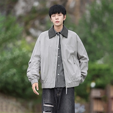 得物二开翻领百搭时尚灯芯绒简单复古工装夹克外套男JK1356-P85，男装夹克，星座1103-3