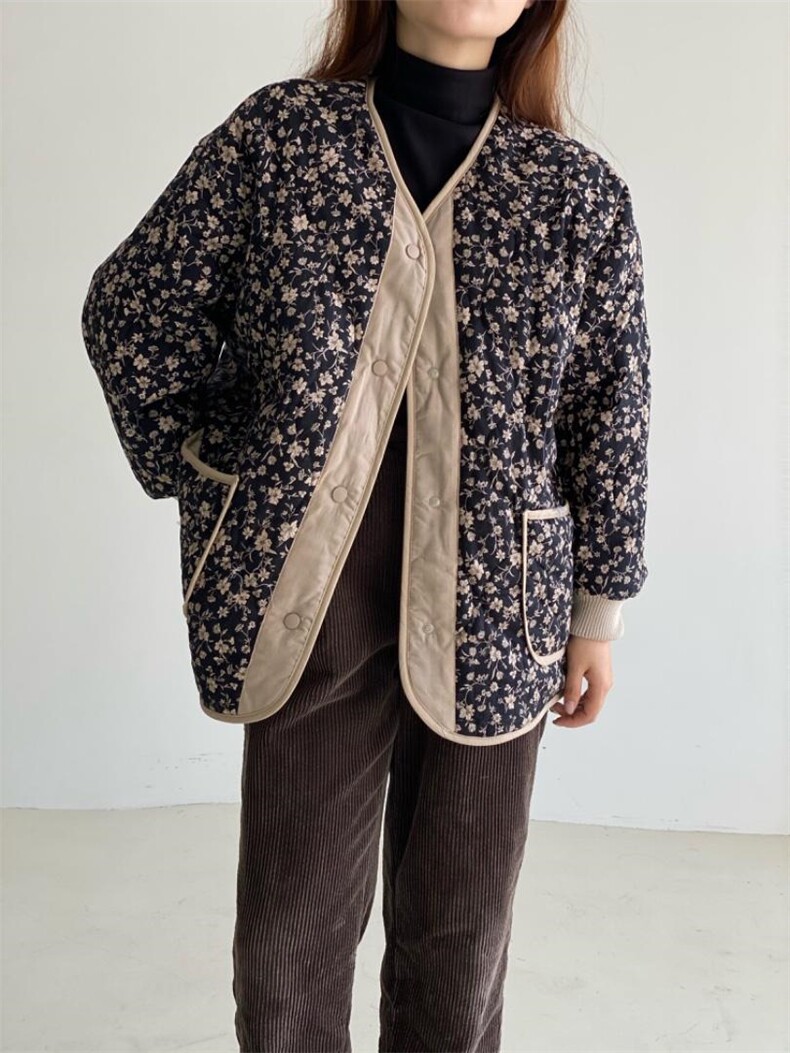 韩系花版羽绒服，女装棉衣/棉服，土布鱼