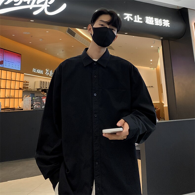 S420-P45美式宽松型纯色长袖衬衫,男装衬衫,星座1501-1