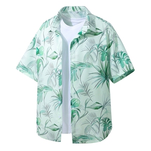 精品大码花男短袖夏季痞宽松上衣服外套翻领衬衫A012/C882C876P35图片