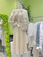 精致菱格小香外套+针织大摆半身裙，女装半身裙，WOOSING