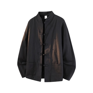 8XL-M 亚麻棉麻长袖衬衫风衬衫新中式打底衫佛系CS504P68控88图片