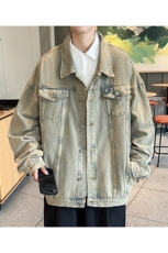 嗨派牛仔-611黄泥色宽松版男女同款潮牌净版可2开唯品直播做深度，男装夹克，星座910