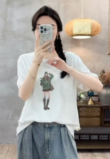 2025简约时尚皮靴女孩短袖，女装T恤，湘姗