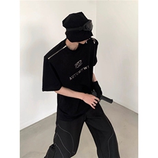 【现货】小众解构金属设计感短袖男夏高级感拉链T恤T07147P40，男装T恤，星座1004（原星座815-3）