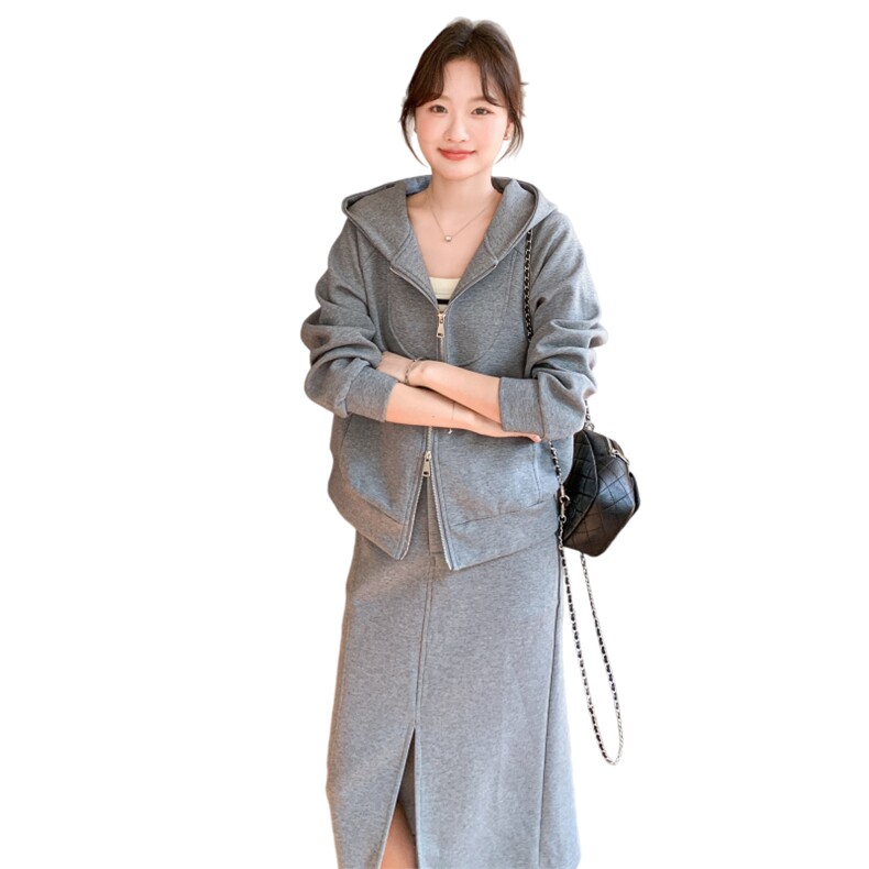 【新款2026春】法式连帽卫衣+半身裙套装088-9821P195K318,女装套装/套裙,2C088
