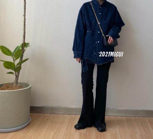 【现货】破深蓝色自带冷酷潮流韩版剪裁设计感满满，女装，米轨