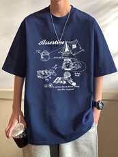 T819港风潮牌高街美式短袖T恤男夏季新款宽松重磅纯棉体恤，男装T恤，星座304A