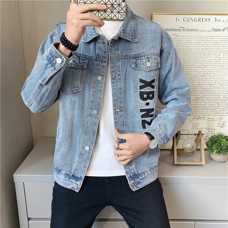 JK821-p90-限价138现货店主风牛仔夹克肥仔量足破洞印花大码，男装夹克，星座103A