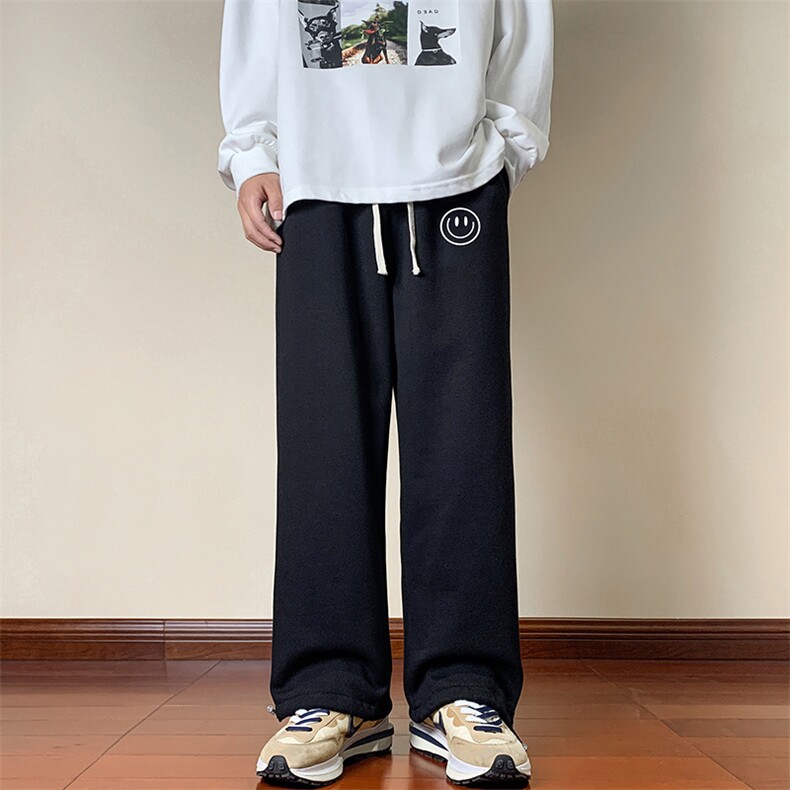 可束脚加厚加绒运动裤男大码宽松直筒卫裤男K13224-P35加绒-P45,男装休闲裤,电商A040