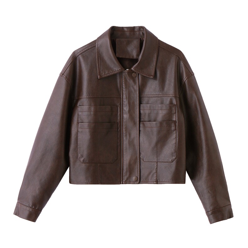 【现货】春装新品小个子皮衣外套女时尚上衣2507-1C115-P125-K188,女装皮衣,吾爱衣