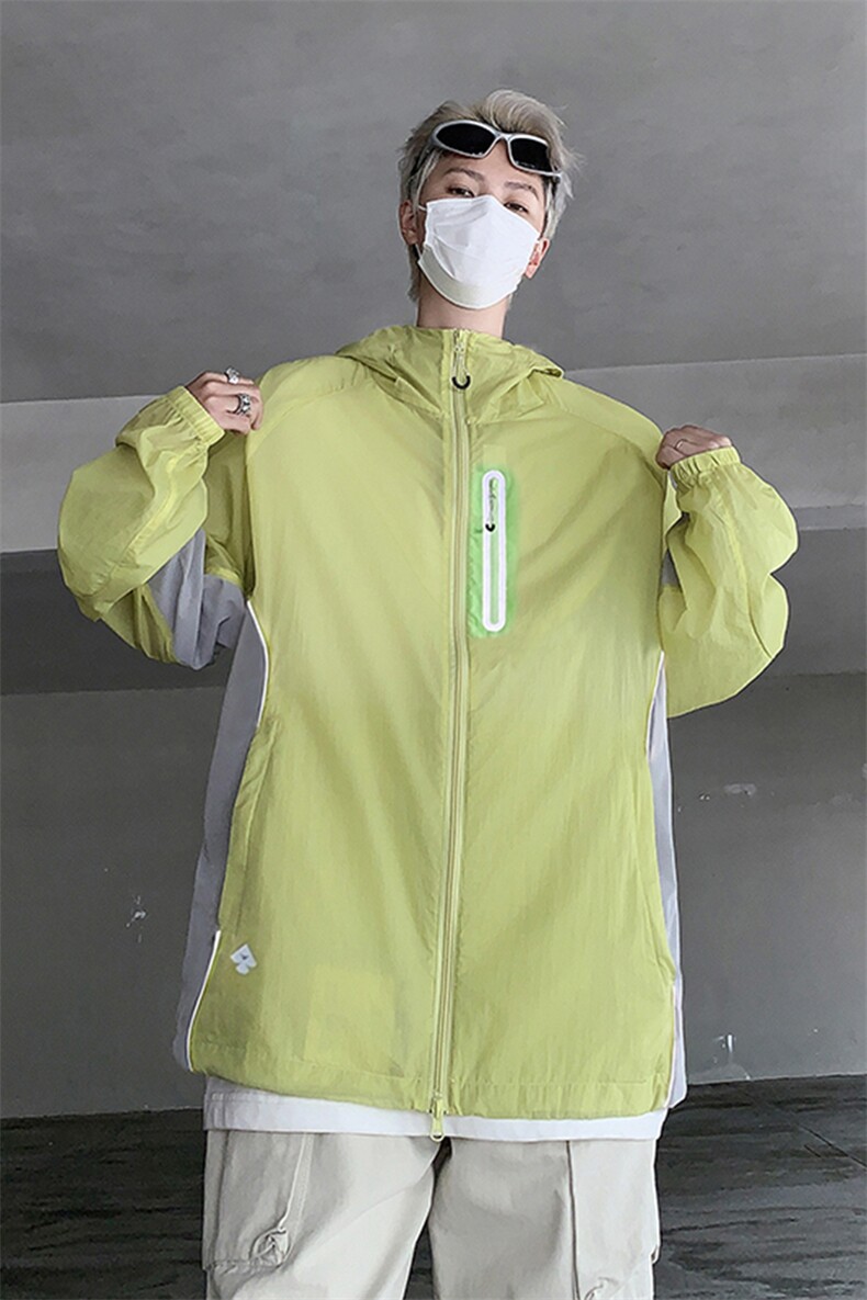 2024年夏季新款港风日系复古冰丝邹真抽绳连帽防晒衣男FS109-P50,男装防晒衣,星座313A(原308A-2)