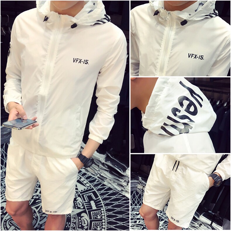 6609-P75网红同款防晒衣休闲套装可随意搭配上衣P45短裤P30,男装休闲套装,电商C301