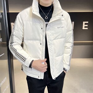 特价 冬季店主风新款白鸭绒羽绒服立领休闲宽松外套男8071-P100图片