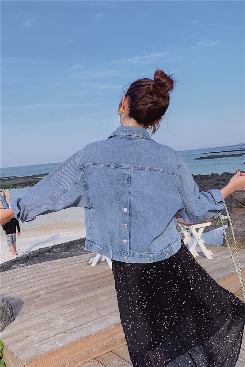 现货新款个性后背单排扣牛仔外套163-1008-P100-控158,女装短外套,拾菱