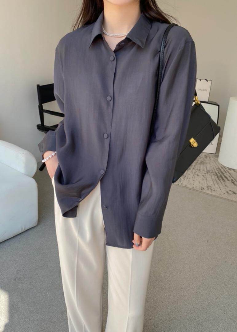 简单百搭款衬衫，温柔韩系，女装衬衫，奢纹
