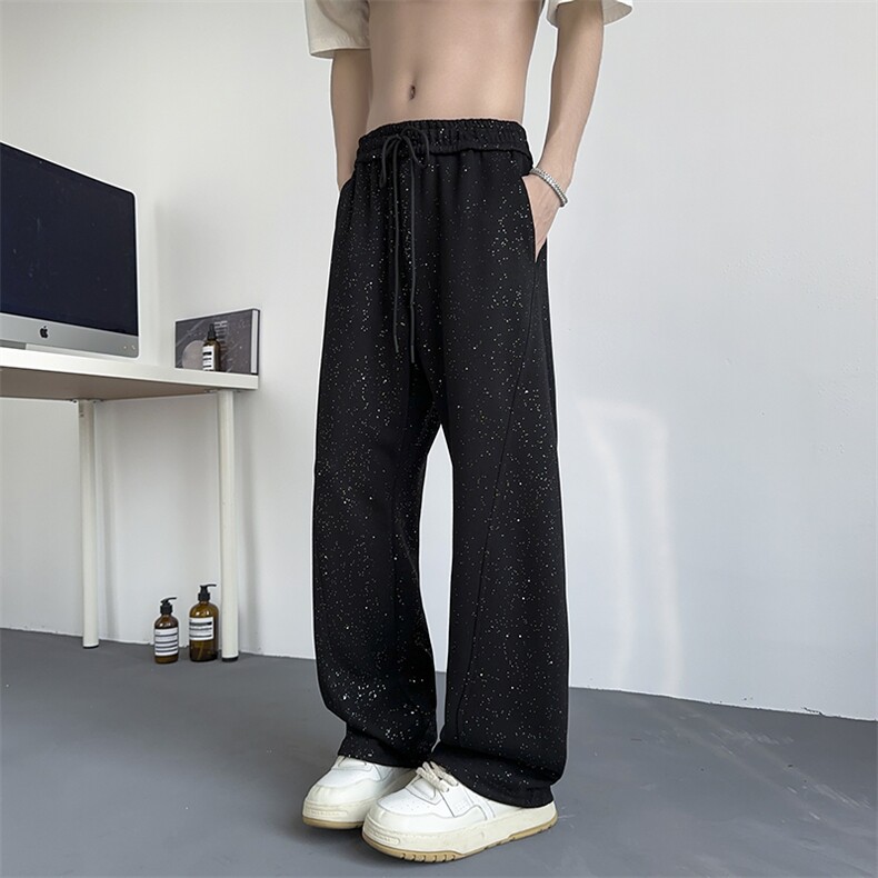 模特-满天星斜切弯刀卫裤男春秋休闲裤子9005-P38,男装休闲裤,电商B380（原B361）