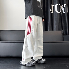 04秋新款简约百搭三条扛运动卫裤宽松直筒裤子XZ211-1-K2444-P55，男装休闲裤，星座211-1