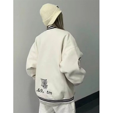 小熊刺绣棒球服外套少女2025秋冬中学生学院风卫衣外套JK39，女装短外套，星座1116A（原606A-3）